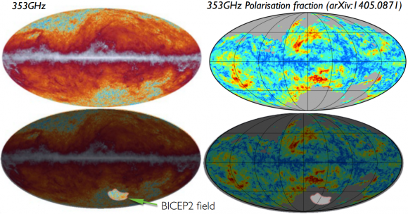Dibujo20140724 planck 353 GHz map - polarization fraction - bicep2 field - esa