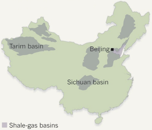 Dibujo20130220 shale-gas basins in China