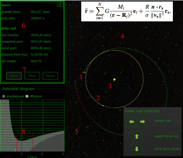 Dibujo20130703 solar sail simulator - snapshot - mathematical formulation
