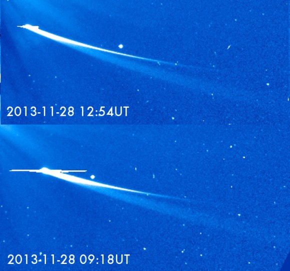 Dibujo20131127 comet ison - soho - two images