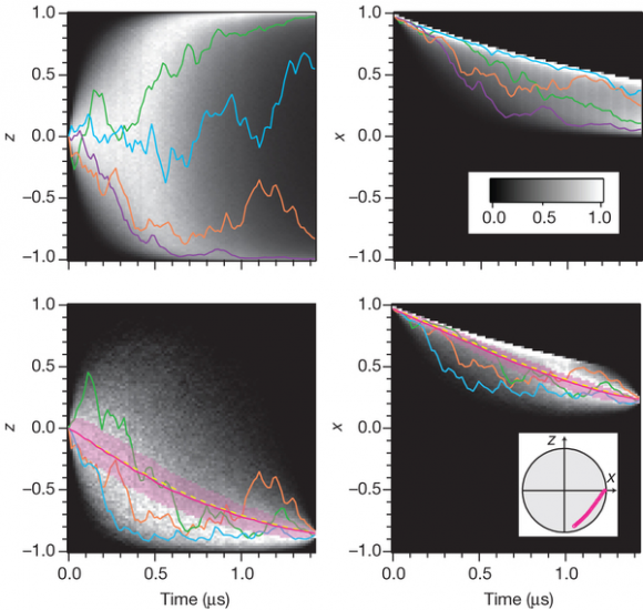 Dibujo20140731 Greyscale histograms of quantum trajectories in the undriven case - nature com