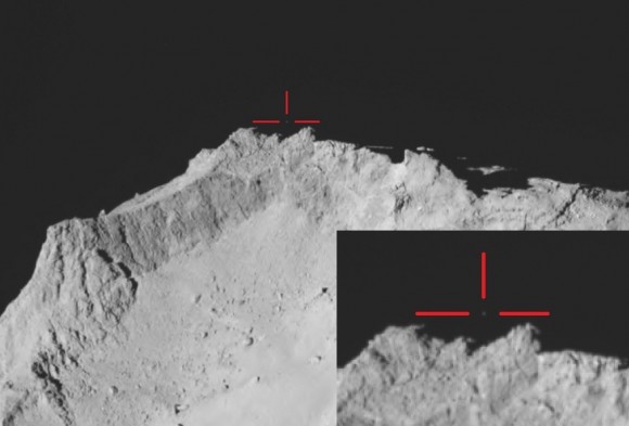 Dibujo20150130 Philae above the comet - rosetta - esa