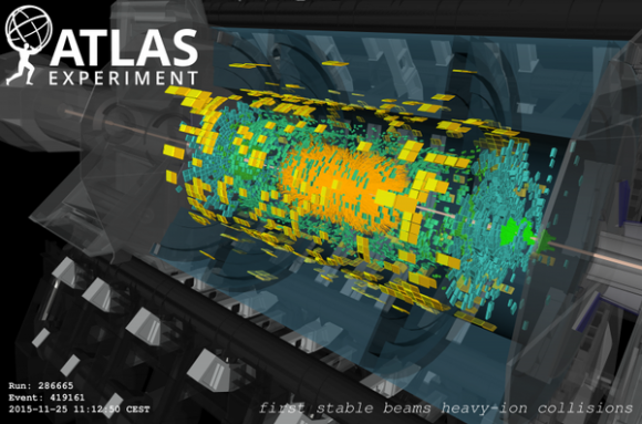 Dibujo20151125 first lead-lead collisions atlas detector 5 tev lhc cern