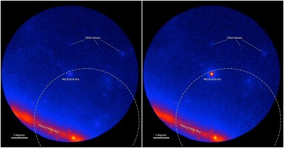 Dibujo20160505 Fermi LAT before-and-after pks b1424-418 blazar NASA DOE LAT Fermi Collaboration