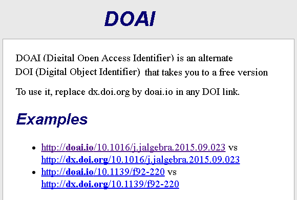 Dibujo20170224 doai vs doi for open access resolving papers