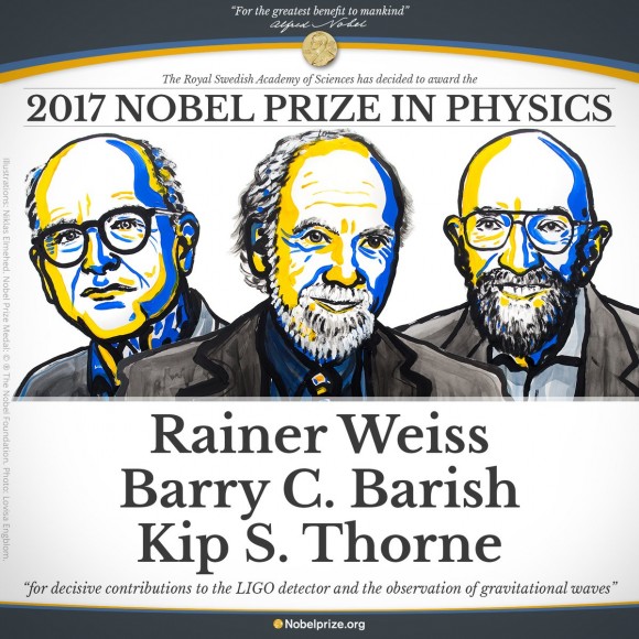 Dibujo20171003 weiss barish thorne ligo grav waves nobel prize physics 2017